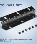 Mailbox Door Hinge Replacement With Size 6 Screw Holes, Heavy Duty Steel, Rust Resistant Matte Finish, weatherproof design, screws included
