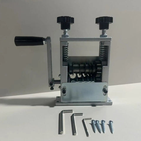 Heavy Duty Multiple Hole Cable Stripper For Electric Wire Stripping, compact metal tool with adjustable knobs for wire prep.