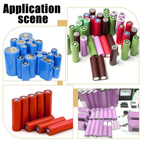 Nbeads Heat Shrink Tube And Insulation Rings For 21700 Batteries - Complete Pvc Wrap Kit With Adhesive Paper Gaskets In Ten Vibrant Colors Ultimate Protection Gear For Lithium Cell Safety, 21700 battery cells in blue, red, green and purple wrap colors