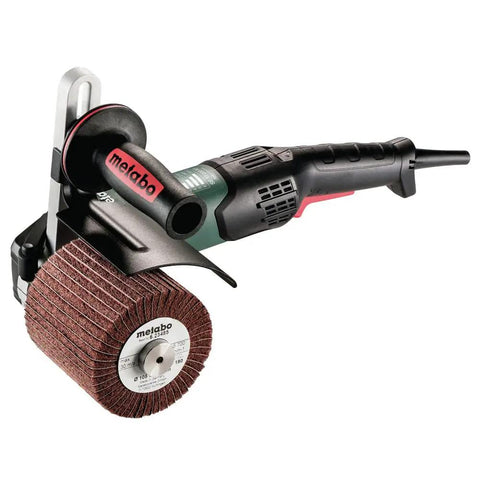 4 Inch Variable Speed Burnisher Kit With 800 To 3000 RPM, 14.5 Amp Power, Lock On Handle, Pro Grade Accessories And Electronics, SE 17-200 RT Set, Green, side view.