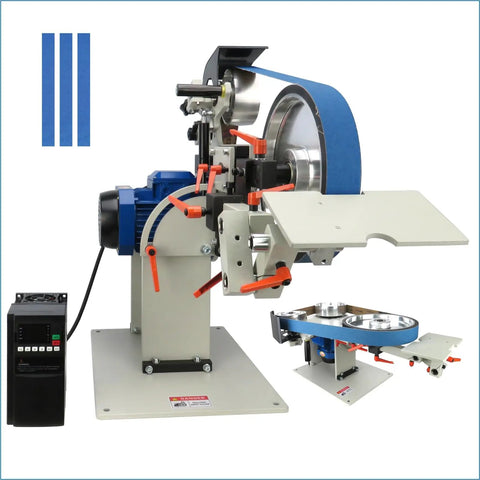 Kickass 1500 Watt Belt Sander With High Output Vfd Controller 72 By 2 Inch Wide Belt Grinder And Knife Sharpener Kit side view with controller