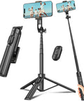 Go To 50 Inch Extendable Selfie Stick Tripod For Phones With Remote Shutter Aluminum Phone Holder Stand setup view