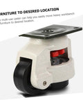 Beefy Heavy Duty Swivel Leveling Casters Wheels Set With Adjustable Feet 4 Pack 60mm Flat Plate Industrial Workbench Castors, black wheel