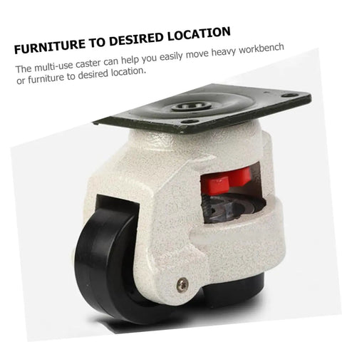 Beefy Heavy Duty Swivel Leveling Casters Wheels Set With Adjustable Feet 4 Pack 60mm Flat Plate Industrial Workbench Castors, black wheel