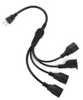 Three Prong To Four Way Power Cord Splitter 20 Inch Heavy Duty Extension Cord With Four Outlets Y Style Cable 16 Awg Indoor Outdoor