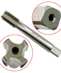 Close-up of 9/16-24 UNEF HSS Right Hand Tap And Die Set For Machine Work showing durable high speed steel with chip clearance