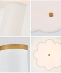 Semi Flush Mount Ceiling Light Fixture With Cream White Fabric Drum Shade Modern Close To Ceiling Lamp Dimmable