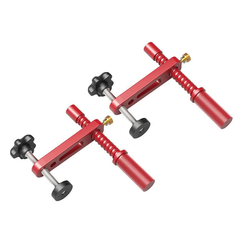 Two Pack Adjustable Bench Dog Clamps For Woodworking, Sturdy Hold Down Clamps, 19mm CNC Machined Aluminum, Fits Standard 3/4 Inch Dog Holes