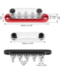 Top Shelf Mini Bus Bar Power Distribution Block 150A Tin Plated Copper 48V Dc 300V Ac Terminals dimensions and design