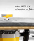 Heavy Duty Pro Grade One Half Inch Shank 2 Inch Diameter Bottom Cleaning Router Bit For Mortising And Spoil Board Surfacing Slab Flattening Woodworking Milling Cutter Carbide Tipped installed in table router