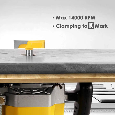 Heavy Duty Pro Grade One Half Inch Shank 2 Inch Diameter Bottom Cleaning Router Bit For Mortising And Spoil Board Surfacing Slab Flattening Woodworking Milling Cutter Carbide Tipped installed in table router