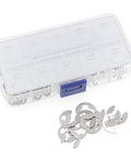 250 Piece Stainless Steel E Clip External Retaining Ring Assortment Kit Ten Metric Sizes From 1.5mm To 10mm With 25 Pieces Each Size