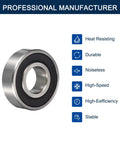 6203-20-2RS Deep Groove Ball Bearings With Dual Rubber Seals Pre Lubricated Chrome Steel GCr15 20 mm Inner Diameter