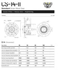 Technical diagram of CS 14 II Harmonic Drive CSF 14 II Strain Wave Gear Reducer with specifications for automation use.