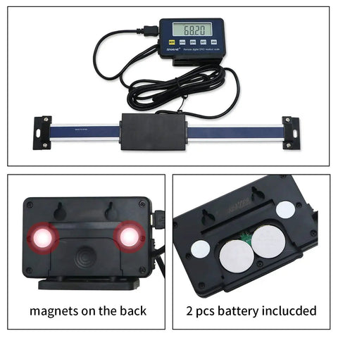 0 To 200 mm Digital Readout Scale With Remote LCD For Milling Machines And Lathes, pro grade display with magnetic back