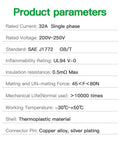 Product parameters of Type 1 To GBT EV Charger Adapter Supports 32 Amp 7 Point 4 Kw for Chinese Electric Vehicles.