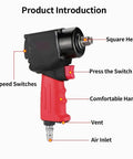 Top Shelf Air Impact Wrench Dishes Out A Smooth 580 Newton Meter Of Cranking Torque For Zero Sweat Bolt Loosening And Quick Rubber Swapping On Every Shop Workhorse Ride with square head and comfortable handle.
