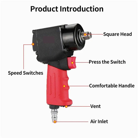 Top Shelf Air Impact Wrench Dishes Out A Smooth 580 Newton Meter Of Cranking Torque For Zero Sweat Bolt Loosening And Quick Rubber Swapping On Every Shop Workhorse Ride with square head and comfortable handle.