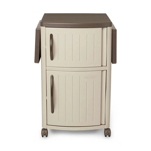 Outdoor Grilling Prep Station With Storage Portable Backyard Kitchen Counter Durable Resin Weather Resistant Top Cabinet