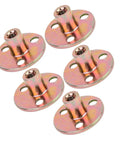 Five Pack Three Hole T Nuts With Round Base Flange Aluminum Alloy Tee Nut For Wood Furniture Fixing M8 Thread Brad Hole Tee Nut