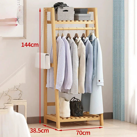 Kickass Foldable Heavy Duty Garment Rack Free Standing Closet Organizer Double Tier Clothes Rail With Mesh Shelf, size 144x70x38.5 cm.