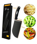 SHengwin crinkle potato cutter with black handle and stainless steel wavy blade for carrots and cucumbers