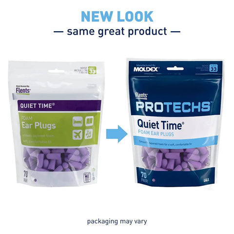 Foam Ear Plugs for Sleep, Travel, and Work, 70 Pairs, NRR 33 Noise Canceling Purple Disposable Ear Plugs for Snoring, Loud Noise, Concerts