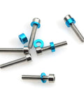 Badass Premium Steel Screw Spacer Kit For Tamiya TT01 TT02 XV01 XV02 10th Scale RC Car Parts, M3 steel screws and blue spacers