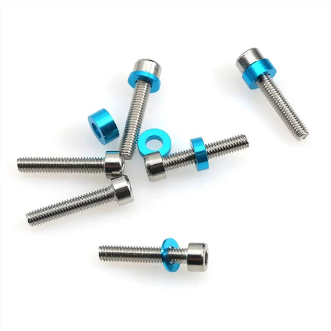 Badass Premium Steel Screw Spacer Kit For Tamiya TT01 TT02 XV01 XV02 10th Scale RC Car Parts, M3 steel screws and blue spacers