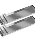 Two Pro Grade Stainless Steel Knee Boards 28 Inch By 8 Inch 16 Gauge With Smooth Edges For Easy Slab Kneeling Heavy Duty Slotted Sides.