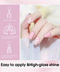 Manicured hand with Six Color Hema Free Pink Gel Nail Polish Set With Soak Off Formula Vibrant Light Pink Gel Colors