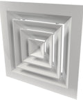 Tough As Nails Aluminum Ceiling Diffuser Snug Fit 9 Inch Square Vent Cover, detailed view of layered design for airflow.