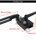Go To T Track Aluminum Miter Track Jig Kit for Table Routers and DIY Woodworking Miter Slider Fixtures Easy Setup shown with dimensions