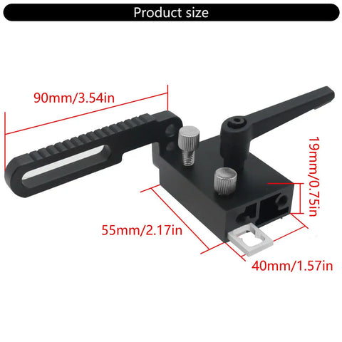 Go To T Track Aluminum Miter Track Jig Kit for Table Routers and DIY Woodworking Miter Slider Fixtures Easy Setup shown with dimensions