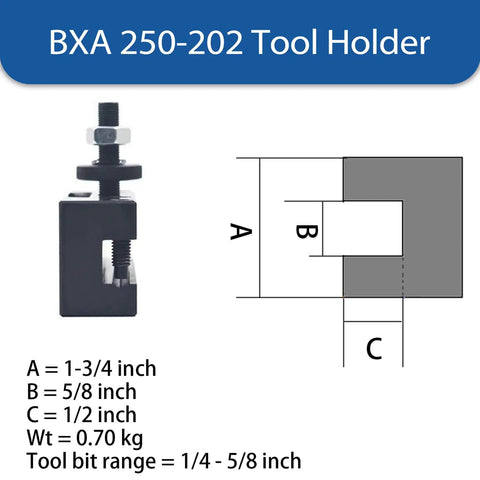 CNC Quick Change BXA Size 2 Facing And Boring Tool Post Holder 250-202 For 10 To 15 Inch Swing Sealed And Hardened, Locks Right Up Between Turning And Facing Tools, Interchangeable With Dorian Aloris Phase II BXA Mini Posts