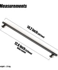 Black Zinc Alloy Cabinet Handles Set of 6, 12.6 Inch Center To Center Pulls, measurements shown with 14.2 inches total length.