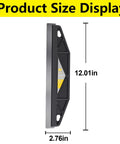 Side view of 12 Inch Paint Edger and Guard Stainless Steel Straight Edge Tool for Walls and Ceilings, size dimensions displayed