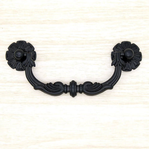 Six Pcs Vintage Black Drawer Pulls Handles Metal Bail Pulls For Cabinets And Furniture Durable Zinc Alloy With Anti Rust Finish