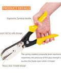 Beefy Pro Grade Heavy Duty 5-Blade Hand Cable Crimper with ergonomic yellow handle, stainless steel, for duct work and sheet metal.