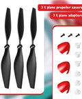 Three Spare RC Plane Propellers Set With Carbon Fiber Nose Cone Prop Savers And Adapters For TR-P51 4 Channel RC Plane
