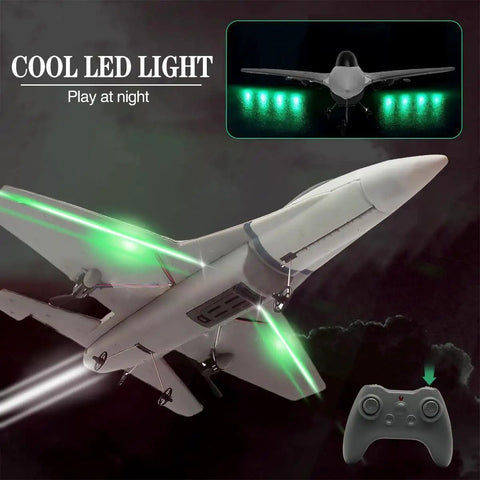 Ready To Fly RC Plane 3 Channel Remote Control Aircraft with glowing LED lights and controller for adults and beginners, night flying