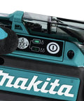 Makita 18 Volt LXT Brushless Cordless Deep Capacity Rebar Tying Tool Kit control panel with buttons and LED indicators.
