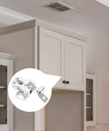 Cabinet with overlay showing Twenty Sets Silver Iron Ball Catch Latches For Cabinet And Wardrobe Doors Secure Closure With High Hardness