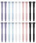 Reusable Silicone Zip Ties Set 20 Piece Cord Management Straps For Wires Durable Elastic Cable Ties In White Black Pink Purple Blue 4.5 Inch