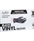 ForPro black vinyl gloves, XL, 100-count, powder-free, latex-free, industrial grade