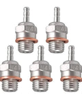 Five Pack Glow Plug Set For Nitro RC Engines N4 Medium Hot 70117 Compatible with Traxxas Kyosho Redcat HPI HSP shown in a row