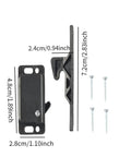 Up Your Game With These Heavy Duty Universal RV Drawer Latches And Push Catches showing dimensions and included screws.