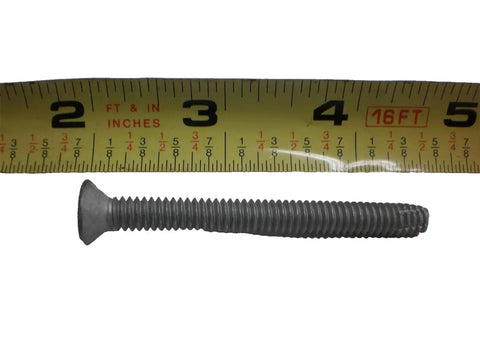 1/4 Inch Diameter Torx Self Tapping Deck Screws For ACQ Treated Wood 2-1/2 Inch Length shown with measuring tape