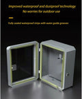 Premium Rock Solid Heavy Duty Electric Vehicle Charger Cover Tough As Nails Steel Armor with waterproof strips shown open.