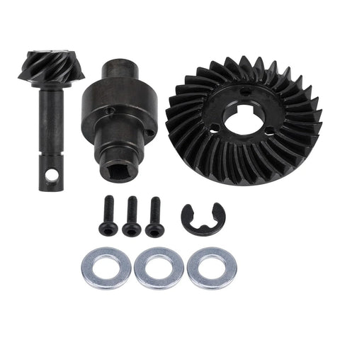 Beefed Up Bevel Gear Set 30/8T for 1/10 RC Crawlers with steel gears and hardware components for Axial SCX10 II AR44 AR45 Capra Currie F9 Portal Axle